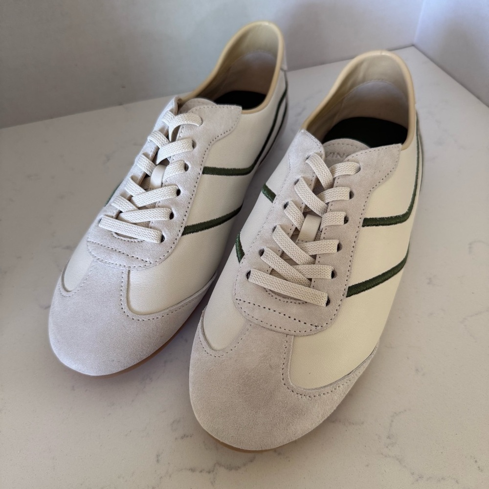 Vince Sunset Trainer Sneakers White & Green | Women’s Size 6 | New Without Box